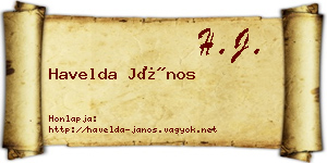 Havelda János névjegykártya